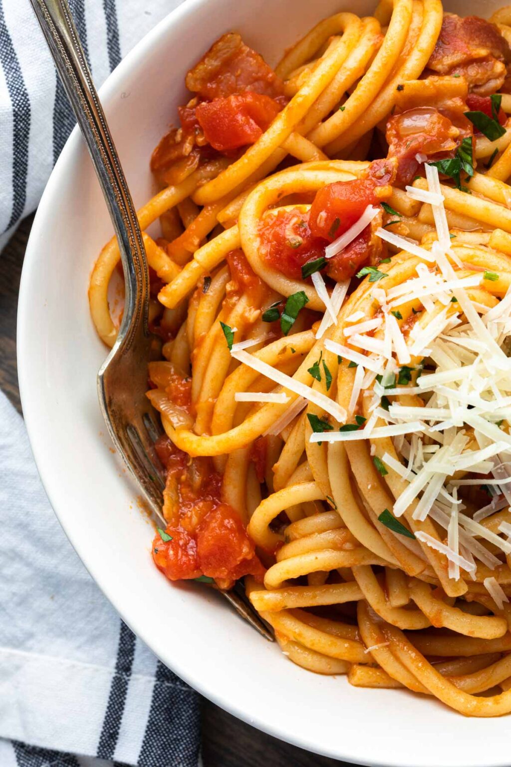 Bucatini All Amatriciana The Pasta Twins